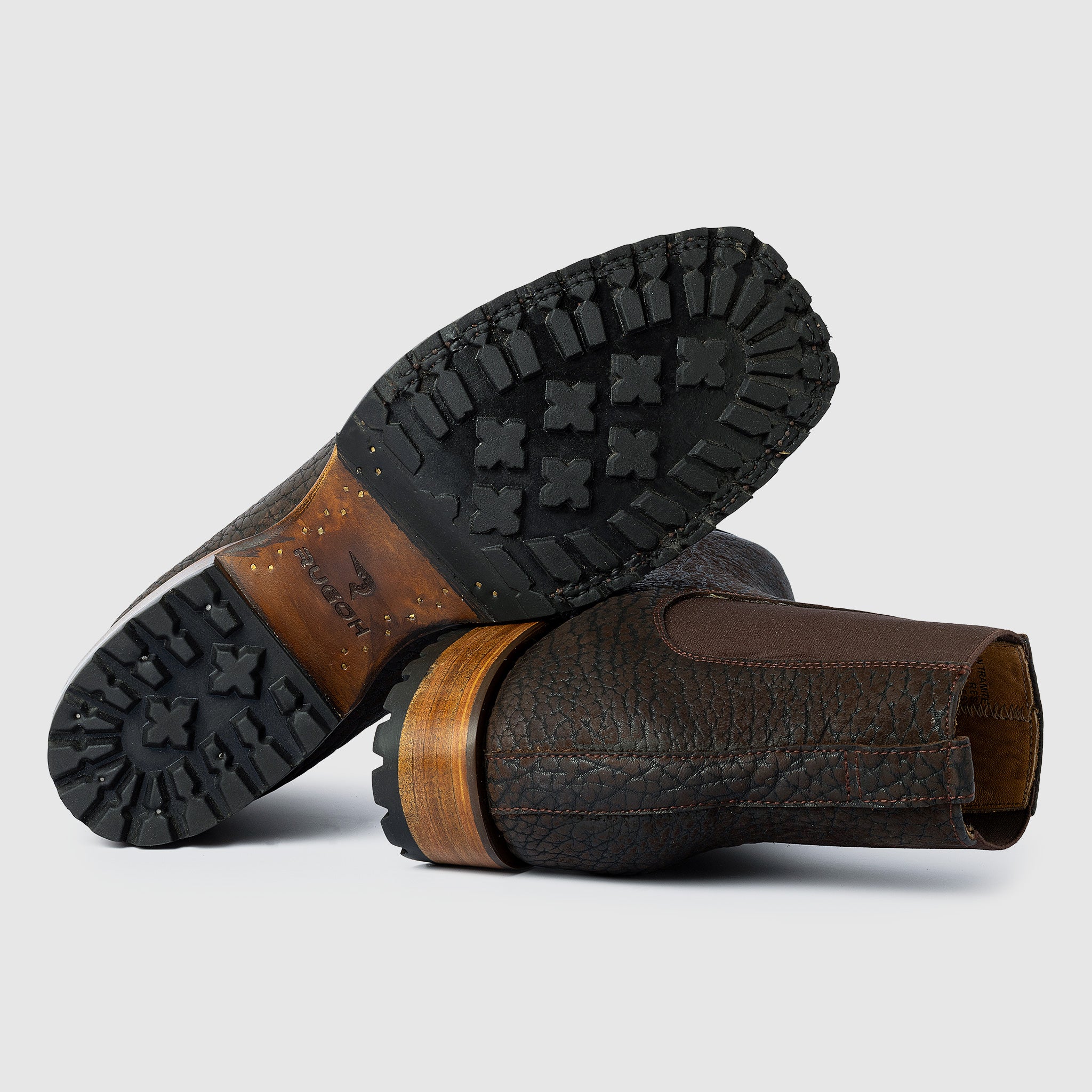 RUGOH | Bull Neck Leather Chelsea Boot